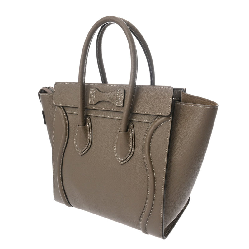 CELINE セリーヌ ラゲージ マイクロショッパー スリ レディース ドラムカーフ ハンドバッグ ABランク 中古 銀蔵