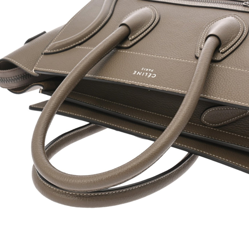 CELINE セリーヌ ラゲージ マイクロショッパー スリ レディース ドラムカーフ ハンドバッグ ABランク 中古 銀蔵