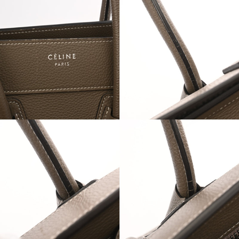 CELINE セリーヌ ラゲージ マイクロショッパー スリ レディース ドラムカーフ ハンドバッグ ABランク 中古 銀蔵