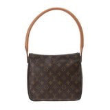 LOUIS VUITTON ルイヴィトン モノグラム ルーピング MM ブラウン M51146 レディース モノグラムキャンバス セミショルダーバッグ Bランク 中古 銀蔵