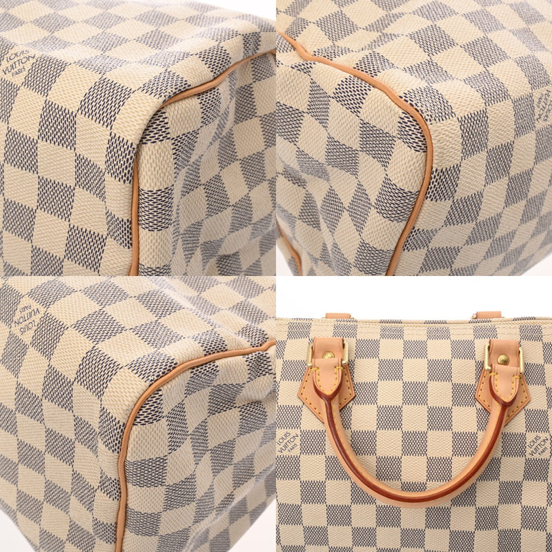 LOUIS VUITTON ルイヴィトン ダミエアズール スピーディ 30 ホワイト N41533 ユニセックス ダミエアズールキャンバス ハンドバッグ ABランク 中古 銀蔵