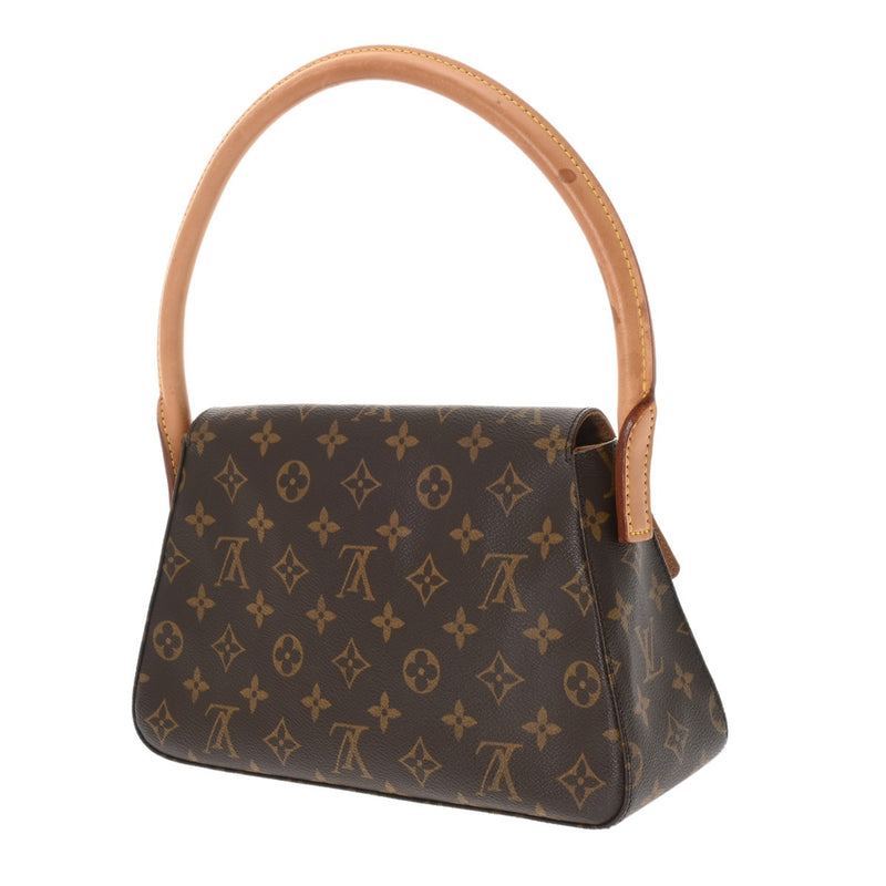 LOUIS VUITTON ルイヴィトン モノグラム ミニ ルーピング ブラウン M51147 レディース モノグラムキャンバス セミショルダーバッグ Bランク 中古 銀蔵