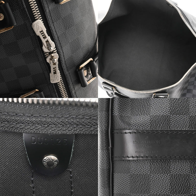 LOUIS VUITTON ルイヴィトン ダミエグラフィット キーポルバンドリエール 45 黒/グレー N41418 メンズ ダミエキャンバス ボストンバッグ ABランク 中古 銀蔵