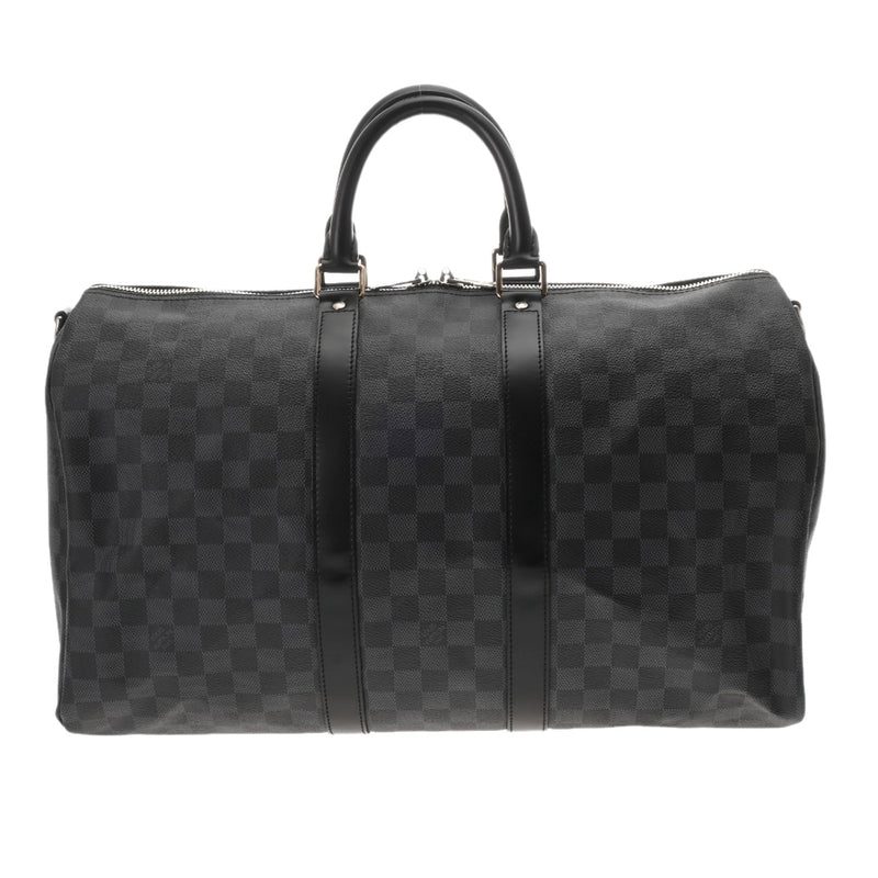 LOUIS VUITTON ルイヴィトン ダミエグラフィット キーポルバンドリエール 45 黒/グレー N41418 メンズ ダミエキャンバス ボストンバッグ ABランク 中古 銀蔵