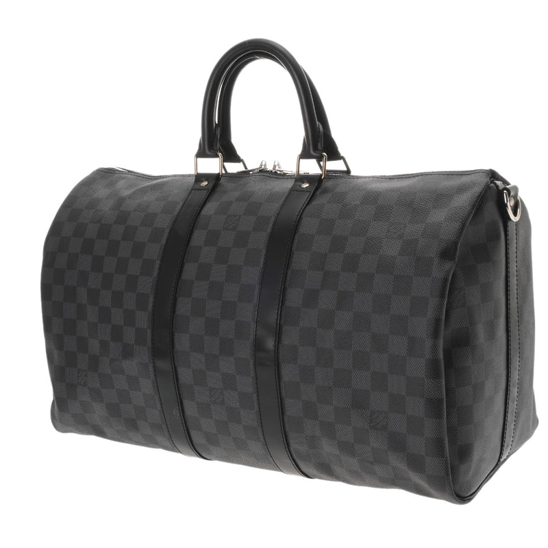 LOUIS VUITTON ルイヴィトン ダミエグラフィット キーポルバンドリエール 45 黒/グレー N41418 メンズ ダミエキャンバス ボストンバッグ ABランク 中古 銀蔵