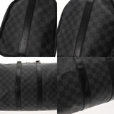 LOUIS VUITTON ルイヴィトン ダミエグラフィット キーポルバンドリエール 45 黒/グレー N41418 メンズ ダミエキャンバス ボストンバッグ ABランク 中古 銀蔵