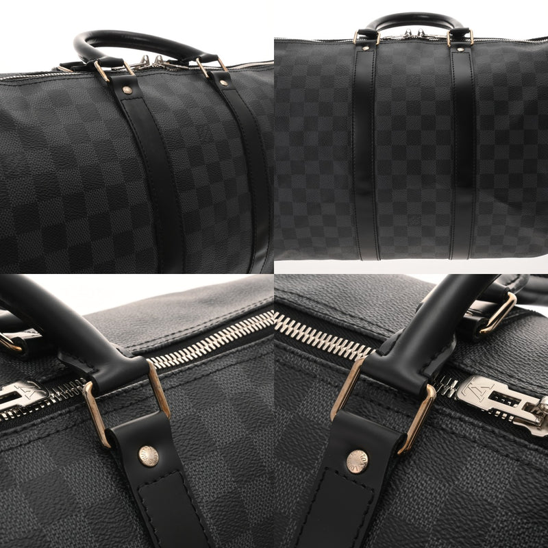 LOUIS VUITTON ルイヴィトン ダミエグラフィット キーポルバンドリエール 45 黒/グレー N41418 メンズ ダミエキャンバス ボストンバッグ ABランク 中古 銀蔵