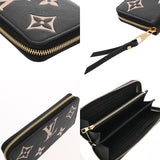 LOUIS VUITTON ルイヴィトン モノグラムアンプラント ジッピーウォレット ブラック/ベージュ M80481 レディース レザー 長財布 Aランク 中古 銀蔵