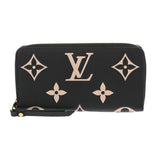 LOUIS VUITTON ルイヴィトン モノグラムアンプラント ジッピーウォレット ブラック/ベージュ M80481 レディース レザー 長財布 Aランク 中古 銀蔵