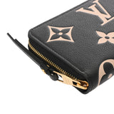 LOUIS VUITTON ルイヴィトン モノグラムアンプラント ジッピーウォレット ブラック/ベージュ M80481 レディース レザー 長財布 Aランク 中古 銀蔵