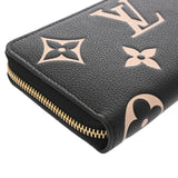 LOUIS VUITTON ルイヴィトン モノグラムアンプラント ジッピーウォレット ブラック/ベージュ M80481 レディース レザー 長財布 Aランク 中古 銀蔵