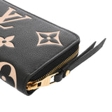 LOUIS VUITTON ルイヴィトン モノグラムアンプラント ジッピーウォレット ブラック/ベージュ M80481 レディース レザー 長財布 Aランク 中古 銀蔵