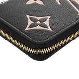 LOUIS VUITTON ルイヴィトン モノグラムアンプラント ジッピーウォレット ブラック/ベージュ M80481 レディース レザー 長財布 Aランク 中古 銀蔵