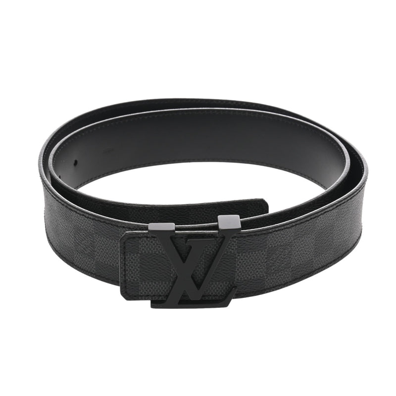 LOUIS VUITTON ルイヴィトン ダミエグラフィット サンチュール LVイニシャル 105 黒/グレー M9808 メンズ ダミエキャンバス ベルト Aランク 中古 銀蔵