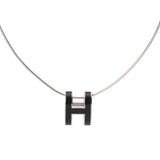 HERMES エルメス ポップアッシュ ブラック レディース シルバー金具 ネックレス Aランク 中古 銀蔵