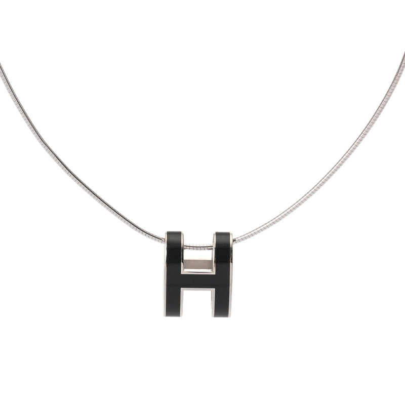 HERMES エルメス ポップアッシュ ブラック レディース シルバー金具 ネックレス Aランク 中古 銀蔵