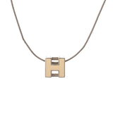 HERMES エルメス カードアッシュ Hキューブ アイボリー レディース シルバー金具 ネックレス ABランク 中古 銀蔵