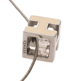 HERMES エルメス カードアッシュ Hキューブ アイボリー レディース シルバー金具 ネックレス ABランク 中古 銀蔵