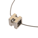 HERMES エルメス カードアッシュ Hキューブ アイボリー レディース シルバー金具 ネックレス ABランク 中古 銀蔵