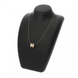 HERMES エルメス カードアッシュ Hキューブ アイボリー レディース シルバー金具 ネックレス ABランク 中古 銀蔵