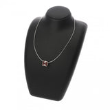 HERMES エルメス カードアッシュ Hキューブ ボルドー レディース シルバー金具 ネックレス Aランク 中古 銀蔵