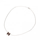 HERMES エルメス カードアッシュ Hキューブ ボルドー レディース シルバー金具 ネックレス Aランク 中古 銀蔵