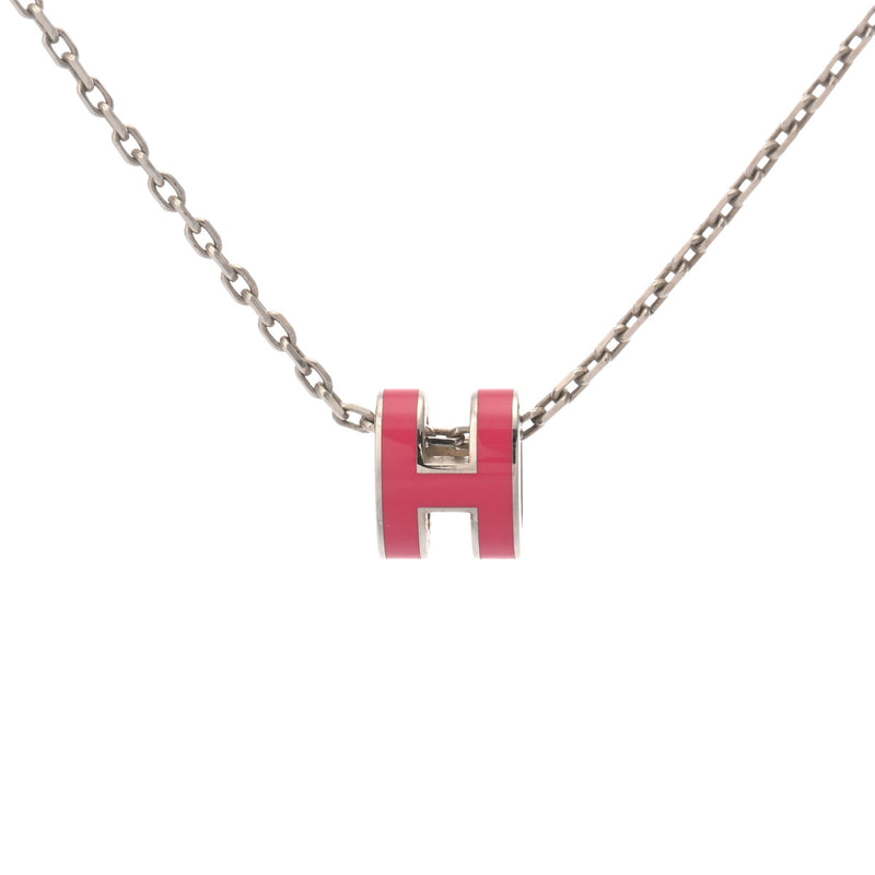 HERMES エルメス ポップアッシュ ミニ ネックレス シルバー金具 ピンク レディース GP ネックレス Aランク 中古 銀蔵
