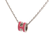 HERMES エルメス ポップアッシュ ミニ ネックレス シルバー金具 ピンク レディース GP ネックレス Aランク 中古 銀蔵