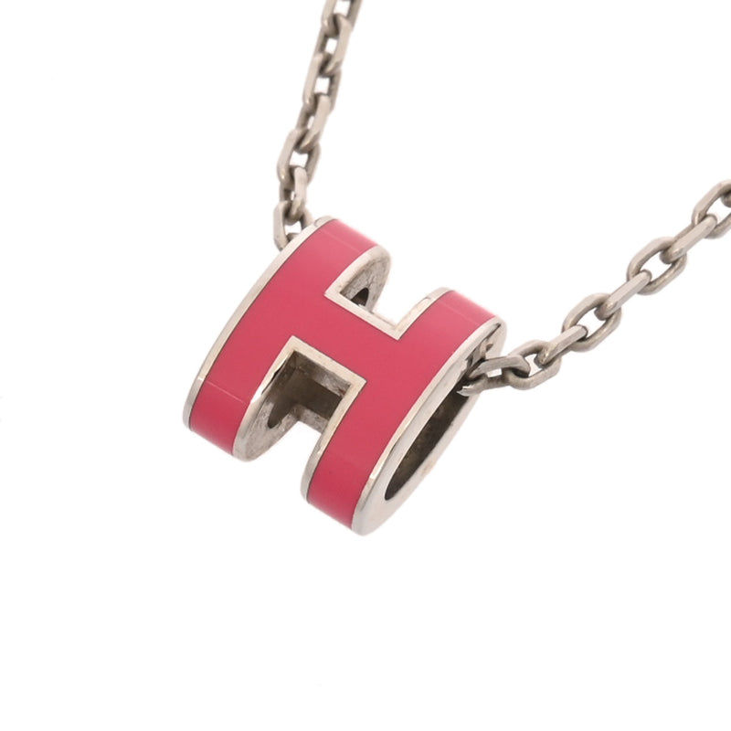 HERMES エルメス ポップアッシュ ミニ ネックレス シルバー金具 ピンク レディース GP ネックレス Aランク 中古 銀蔵