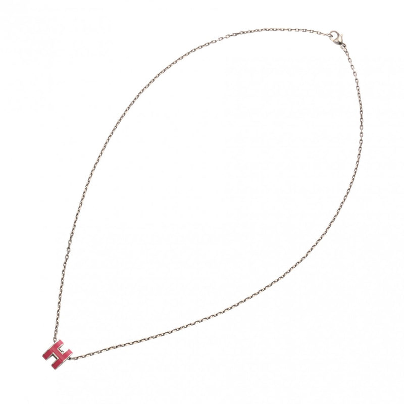 HERMES エルメス ポップアッシュ ミニ ネックレス シルバー金具 ピンク レディース GP ネックレス Aランク 中古 銀蔵