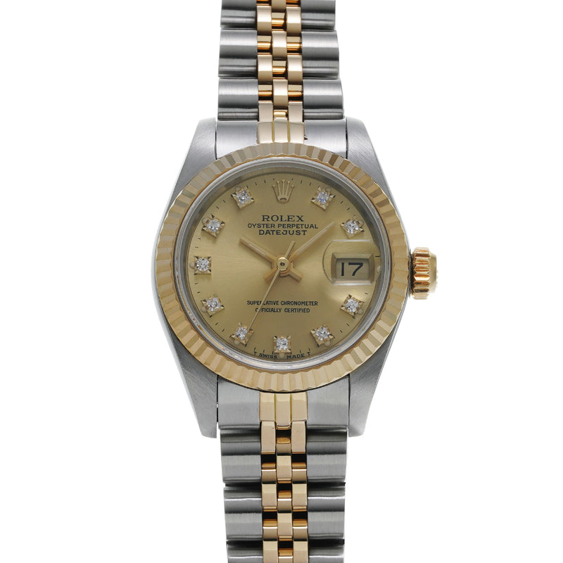 ロレックス デイトジャスト 10Pダイヤ 69173G R番(1987年頃製造) シャンパン/ダイヤモンド レディース 腕時計 自動巻き 中古 銀蔵
