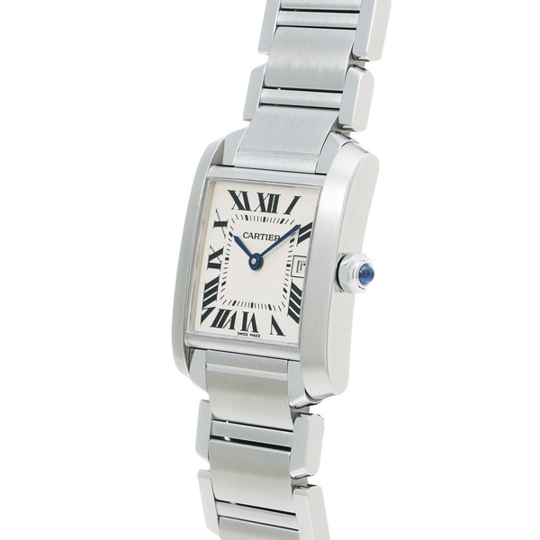 カルティエ タンク フランセーズ MM W51011Q3 アイボリー ボーイズ 腕時計 クォーツ 中古 銀蔵