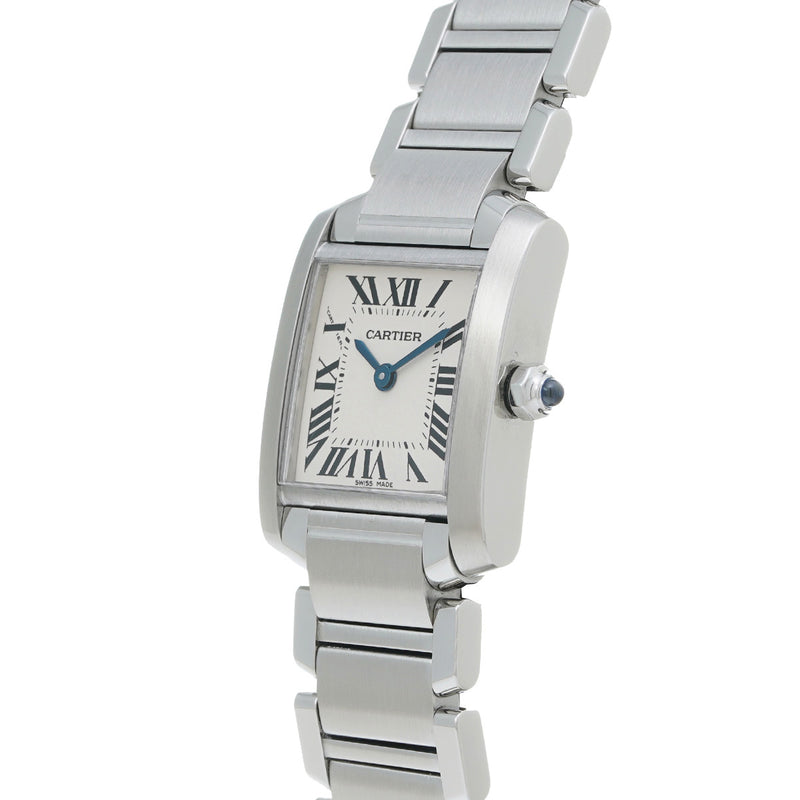 カルティエ タンク フランセーズ SM W51008Q3 ホワイト レディース 腕時計 クォーツ 中古 銀蔵