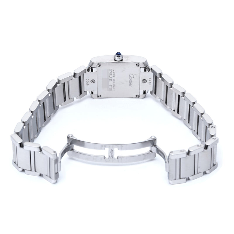 カルティエ タンク フランセーズ SM W51008Q3 ホワイト レディース 腕時計 クォーツ 中古 銀蔵