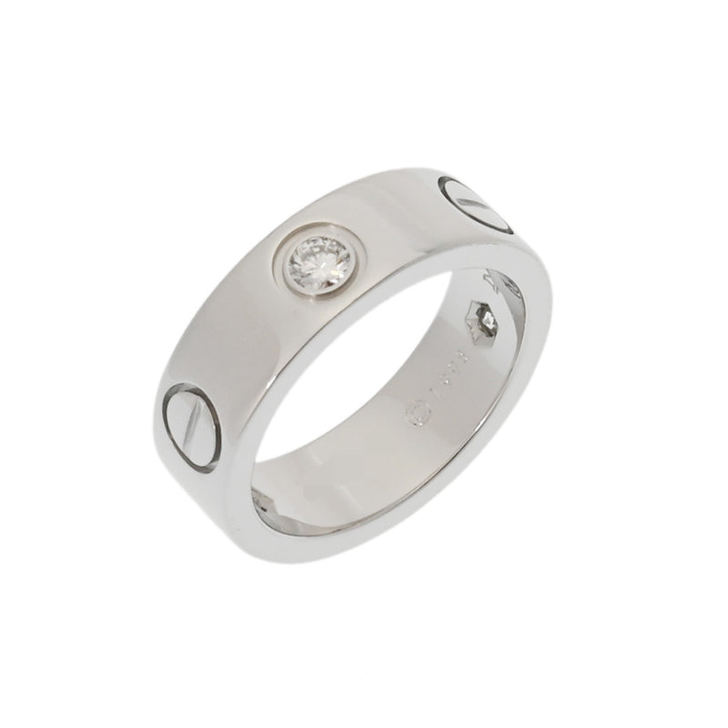CARTIER カルティエ ラブリング ハーフダイヤ #48 8号 レディース K18ホワイトゴールド WG リング・指輪 Aランク 中古 銀蔵