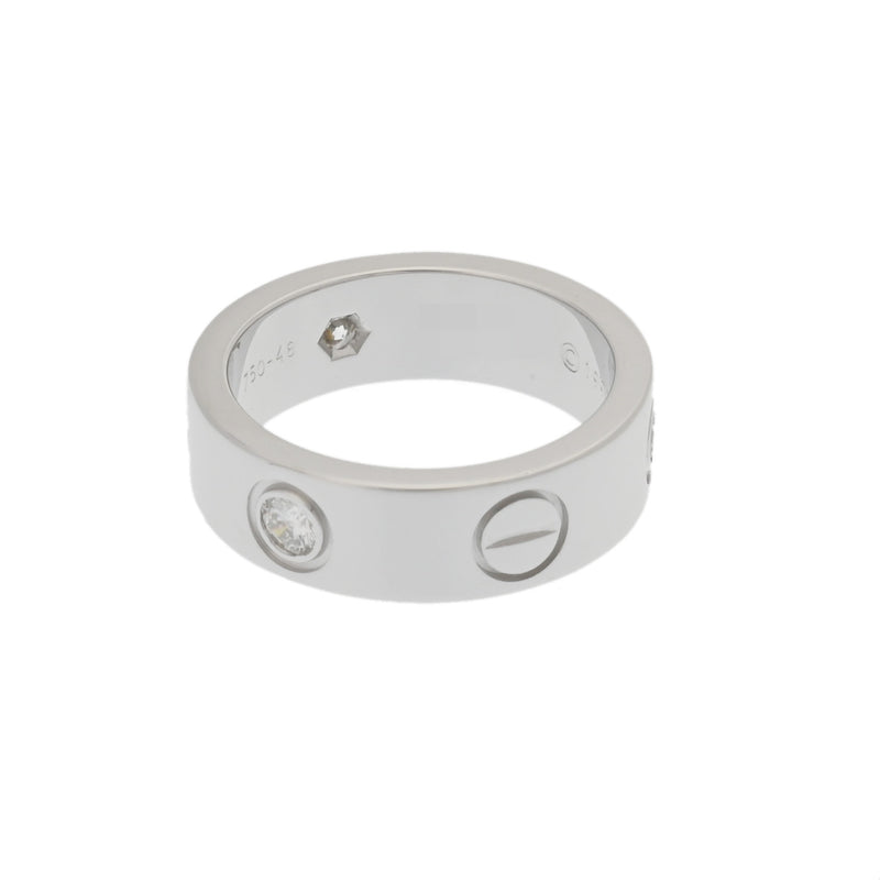 CARTIER カルティエ ラブリング ハーフダイヤ #48 8号 レディース K18ホワイトゴールド WG リング・指輪 Aランク 中古 銀蔵