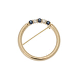 TIFFANY&Co. ティファニー サークルモチーフ サファイア ダイヤ ゴールド ユニセックス K18イエローゴールド YG ブローチ Aランク 中古 銀蔵