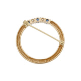 TIFFANY&Co. ティファニー サークルモチーフ サファイア ダイヤ ゴールド ユニセックス K18イエローゴールド YG ブローチ Aランク 中古 銀蔵