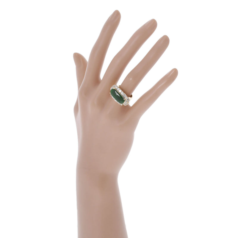 no brand ノーブランド 翡翠 ダイヤ 8.5号 レディース K18イエローゴールド YG ヒスイ リング・指輪 Aランク 中古 銀蔵