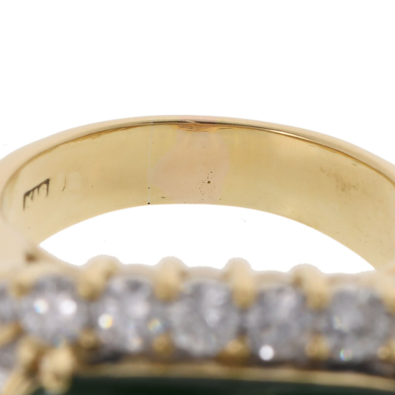 no brand ノーブランド 翡翠 ダイヤ 8.5号 レディース K18イエローゴールド YG ヒスイ リング・指輪 Aランク 中古 銀蔵