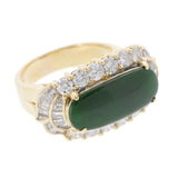 no brand ノーブランド 翡翠 ダイヤ 8.5号 レディース K18イエローゴールド YG ヒスイ リング・指輪 Aランク 中古 銀蔵