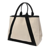 BALENCIAGA バレンシアガ ネイビーカバス M ホワイト ブラック 339936 レディース キャンバス レザー ハンドバッグ ABランク 中古 銀蔵