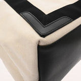 BALENCIAGA バレンシアガ ネイビーカバス M ホワイト ブラック 339936 レディース キャンバス レザー ハンドバッグ ABランク 中古 銀蔵