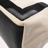 BALENCIAGA バレンシアガ ネイビーカバス M ホワイト ブラック 339936 レディース キャンバス レザー ハンドバッグ ABランク 中古 銀蔵