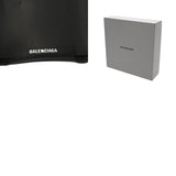BALENCIAGA バレンシアガ コンパクトウォレット ホワイトロゴ ブラック ホワイト 551921 ユニセックス レザー 三つ折り財布 Aランク 中古 銀蔵