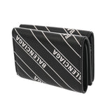 BALENCIAGA バレンシアガ コンパクトウォレット ホワイトロゴ ブラック ホワイト 551921 ユニセックス レザー 三つ折り財布 Aランク 中古 銀蔵