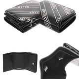 BALENCIAGA バレンシアガ コンパクトウォレット ホワイトロゴ ブラック ホワイト 551921 ユニセックス レザー 三つ折り財布 Aランク 中古 銀蔵