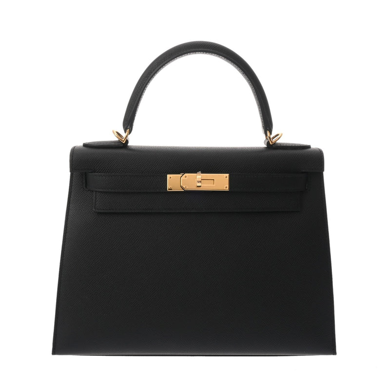HERMES エルメス ケリー 28 外縫い 2WAY ブラック B刻印(2023年頃) レディース ヴォーエプソン ハンドバッグ 新同 中古 銀蔵