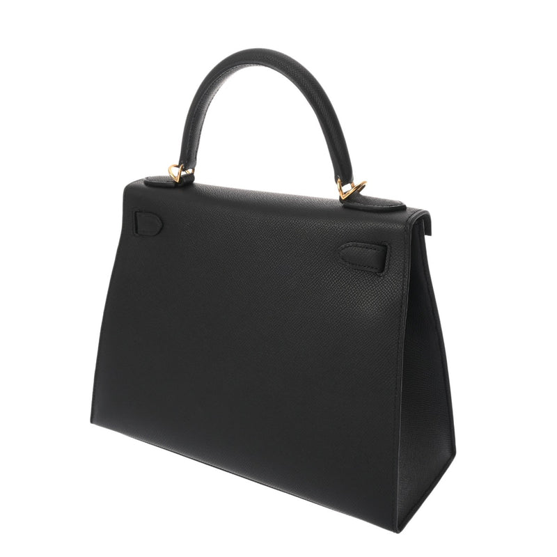 HERMES エルメス ケリー 28 外縫い 2WAY ブラック B刻印(2023年頃) レディース ヴォーエプソン ハンドバッグ 新同 中古 銀蔵