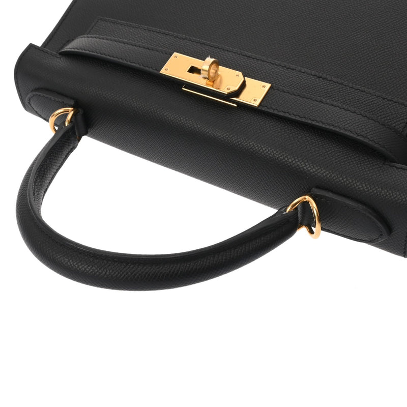 HERMES エルメス ケリー 28 外縫い 2WAY ブラック B刻印(2023年頃) レディース ヴォーエプソン ハンドバッグ 新同 中古 銀蔵